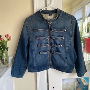 Torrid Cropped Denim Military Jacket